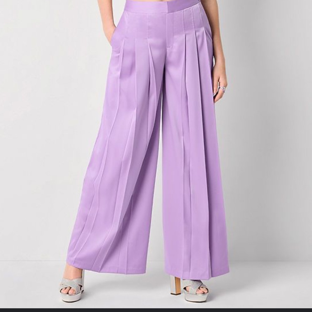 JCPenney Lilac Wide-Leg Trousers